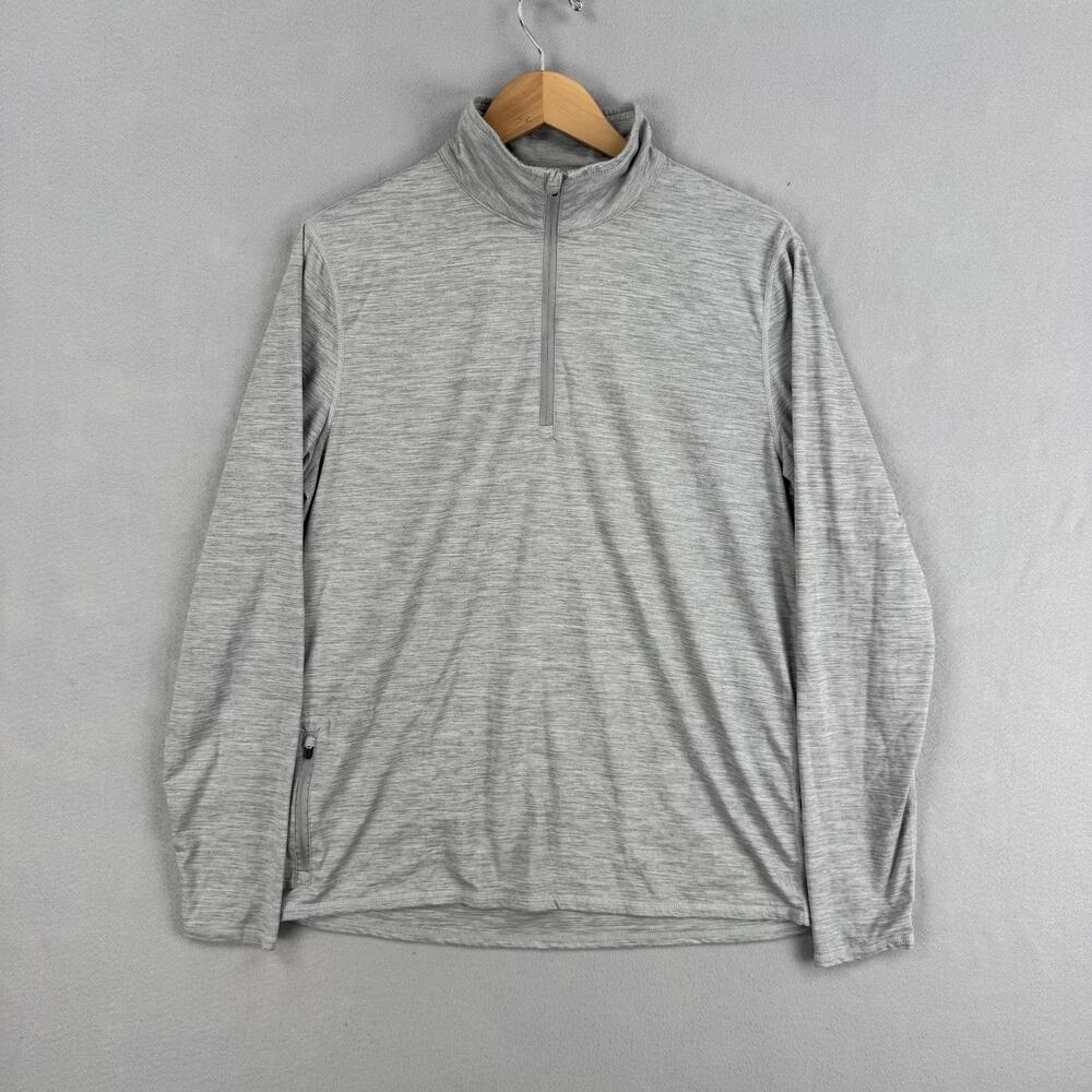 Vuori Pullover Mens Medium Gray 1/4 Zip Long Sleeve Athletic Running Performance